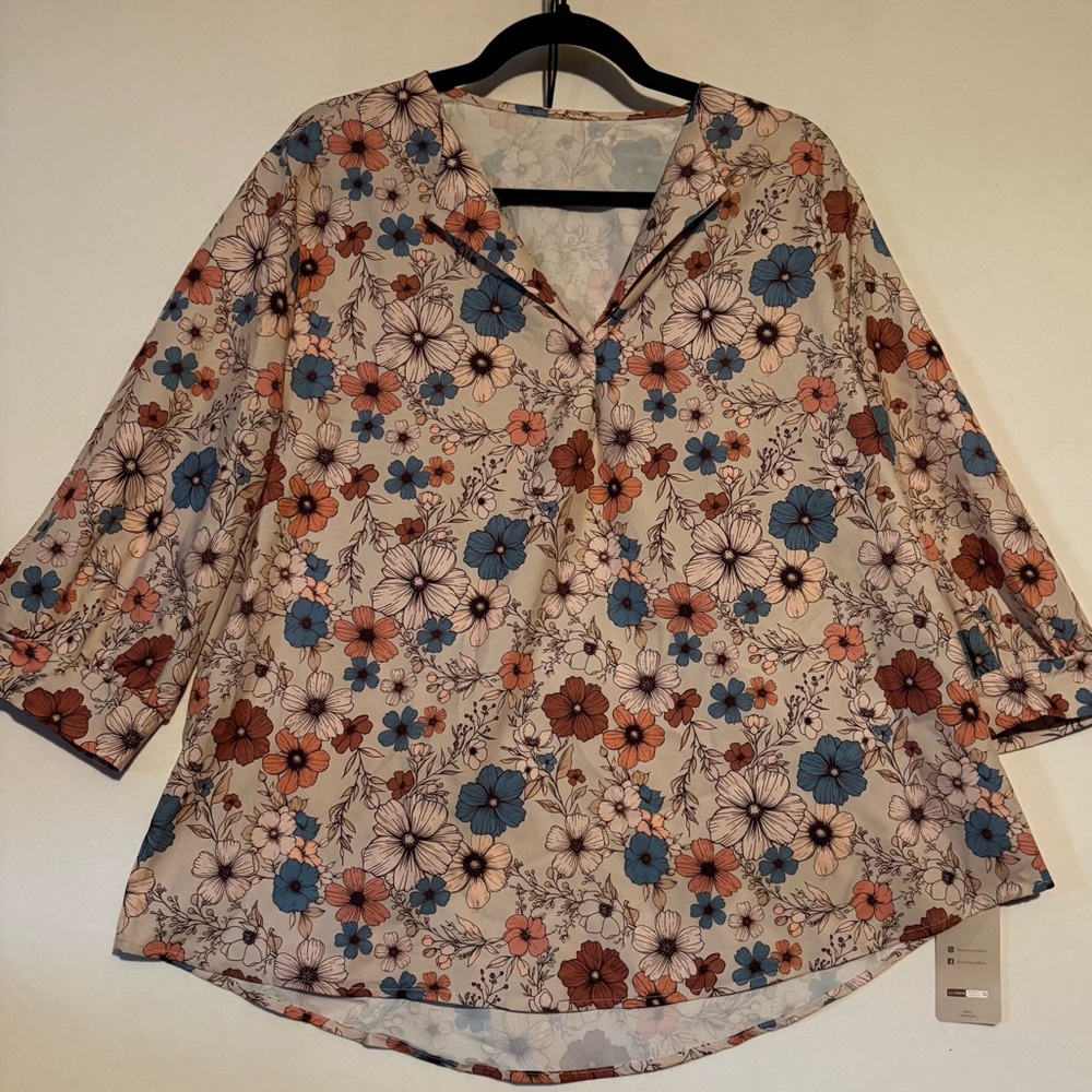 Emery Rose Floral Blouse XL
